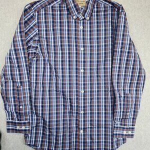 Duluth Trading Shirt Small Madras Plaid Wrinkle Fighter Button Down Men's S